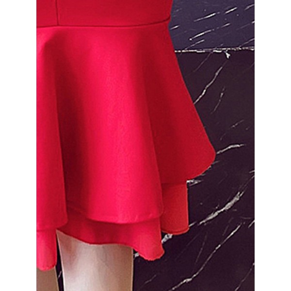 Mermaid Zipper Solid Color Bodycon Skirt