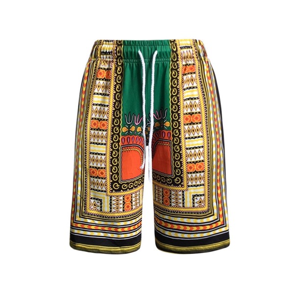 Dashiki Pocket Loose Colorful Women's Shorts