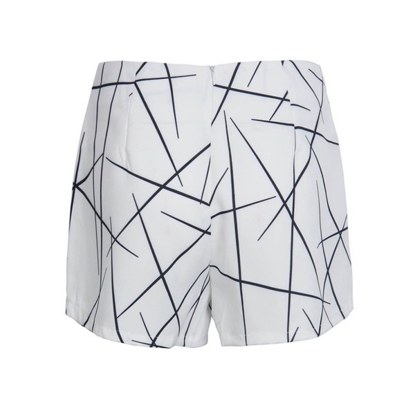 Asymmetric Lines Print Women's Shorts