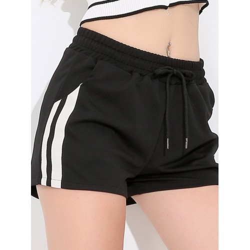 Contrast Drawstring Women's Casual Shorts