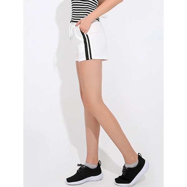 Contrast Drawstring Women's Casual Shorts