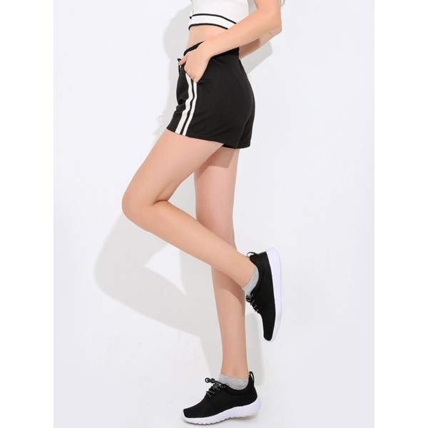 Contrast Drawstring Women's Casual Shorts