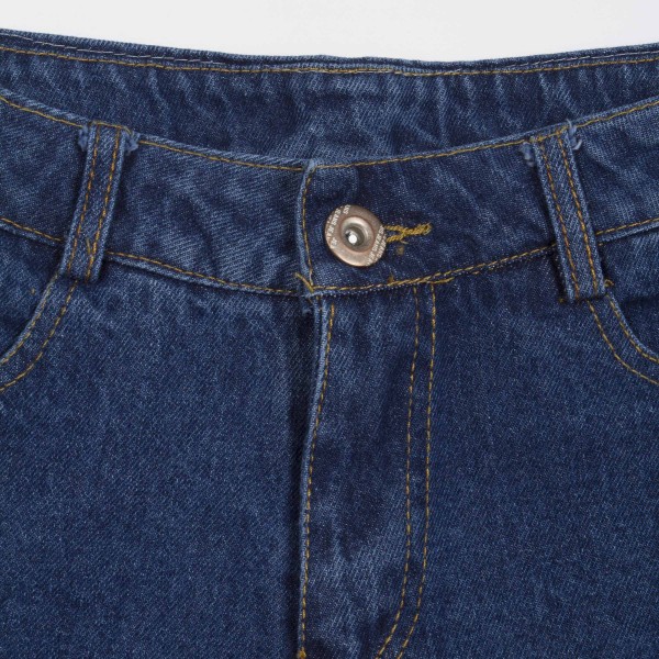 Denim Floral Embroidery Slim Fit Women's Shorts