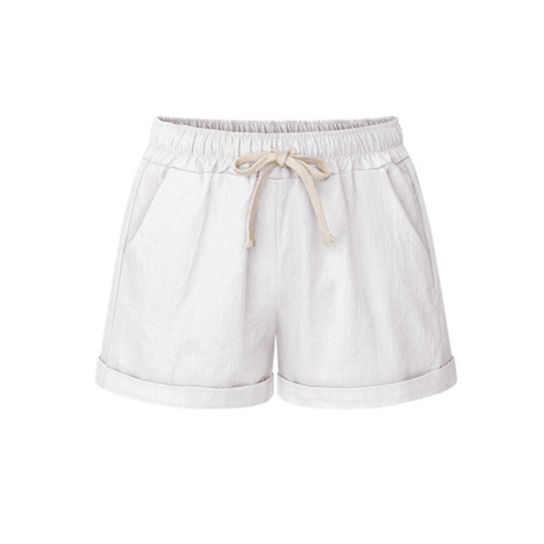 Loose Plain Elastic Third Pants