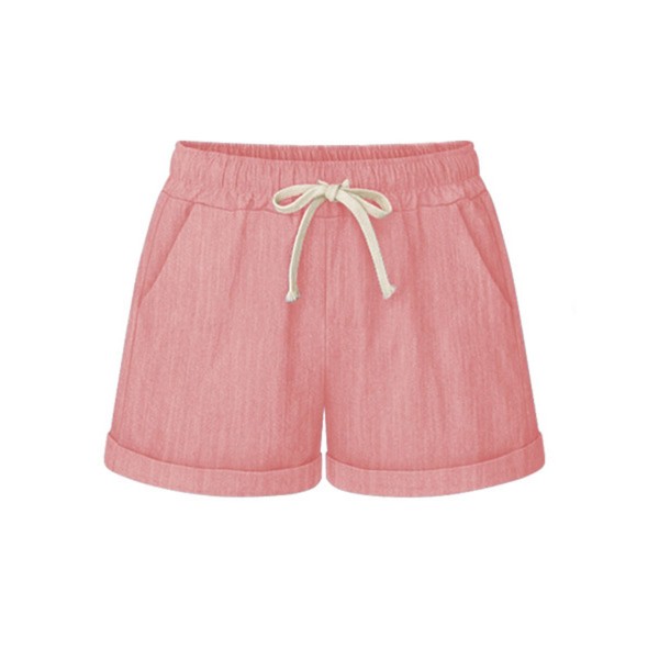 Loose Plain Elastic Third Pants