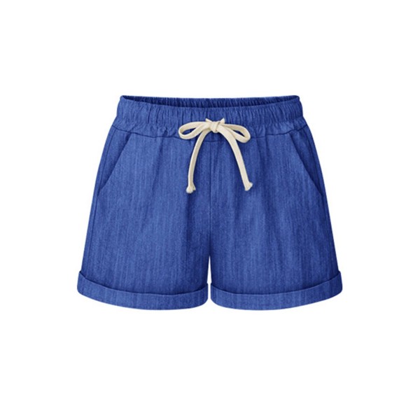 Loose Plain Elastic Third Pants