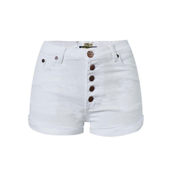 Denim Pure White High Waist Women's Shorts