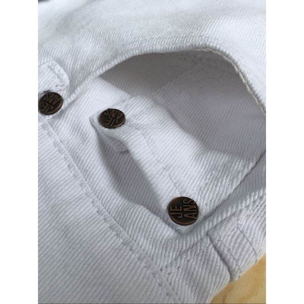 Denim Pure White High Waist Women's Shorts
