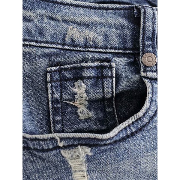 Retro Ripped Denim Women's Shorts