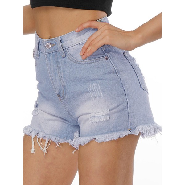 Middle Waist Worn Denim Women's Shorts