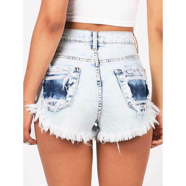 Hole Trimming Slim Women's Shorts