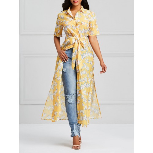 New Style Floral Ankle Length Women's Shirt