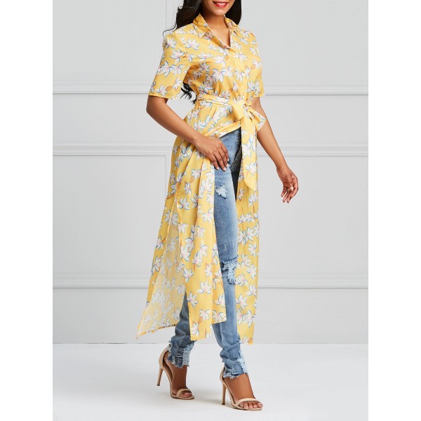 New Style Floral Ankle Length Women's Shirt