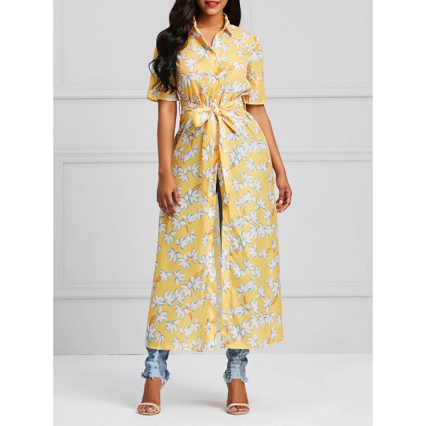 New Style Floral Ankle Length Women's Shirt