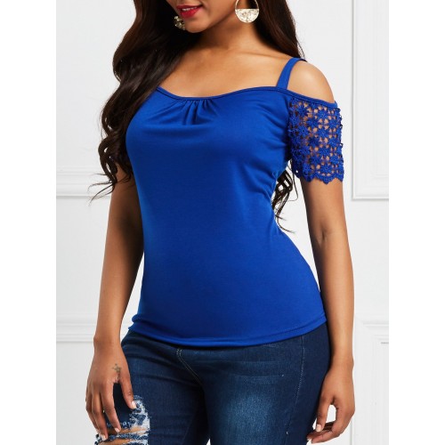 High Quality Lace Shoulder Skinny Top