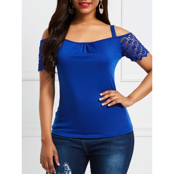 High Quality Lace Shoulder Skinny Top