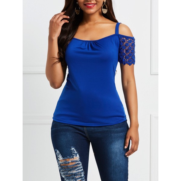 High Quality Lace Shoulder Skinny Top
