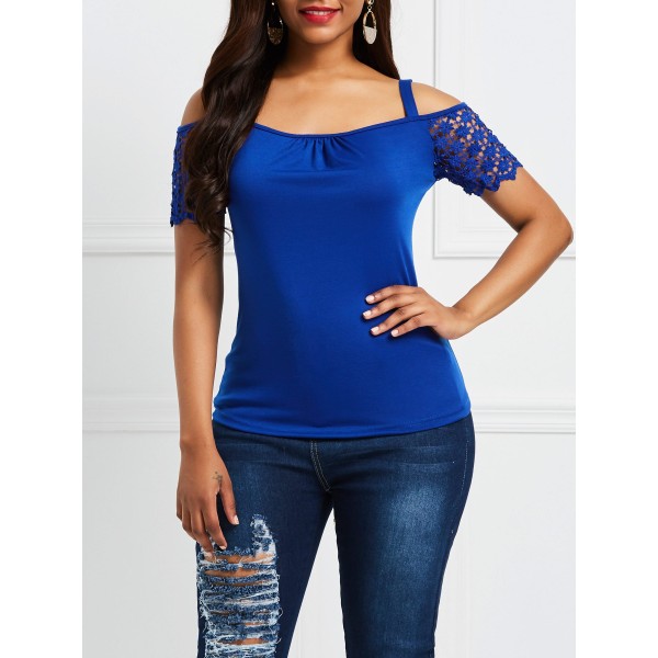 High Quality Lace Shoulder Skinny Top