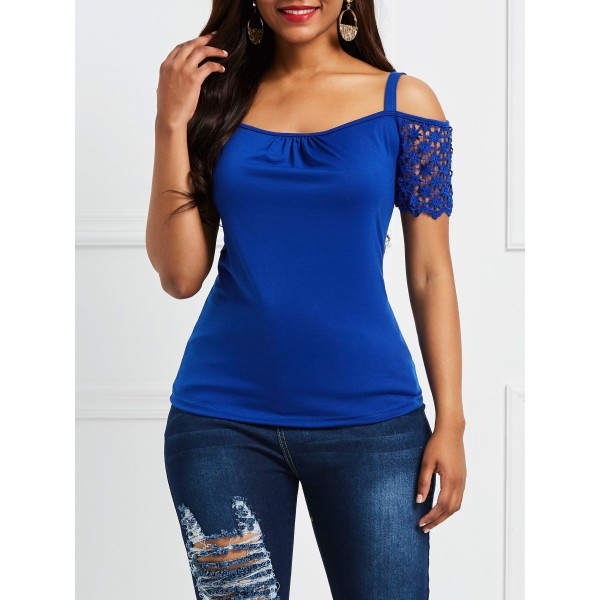 High Quality Lace Shoulder Skinny Top