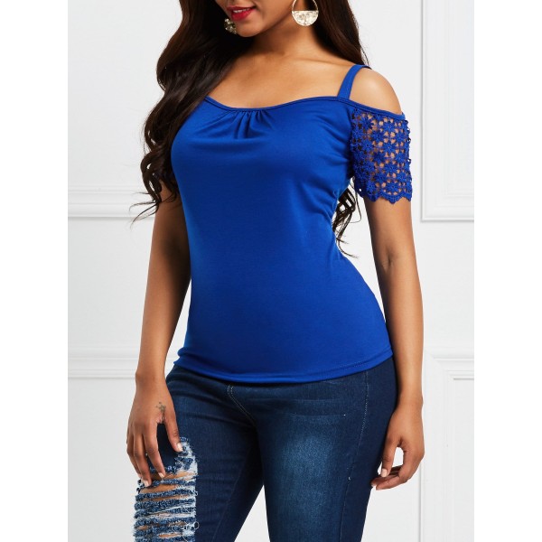 High Quality Lace Shoulder Skinny Top