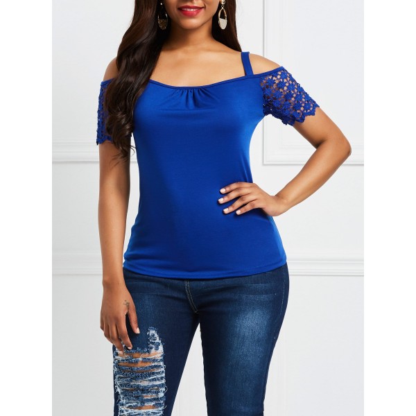 High Quality Lace Shoulder Skinny Top
