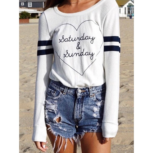 Stripe Letter T-shir...