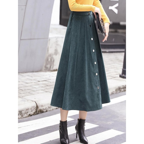 Single Breasted Button Skirt