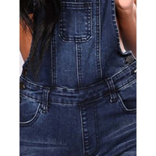 Broken Hole Bib Pants Jeans