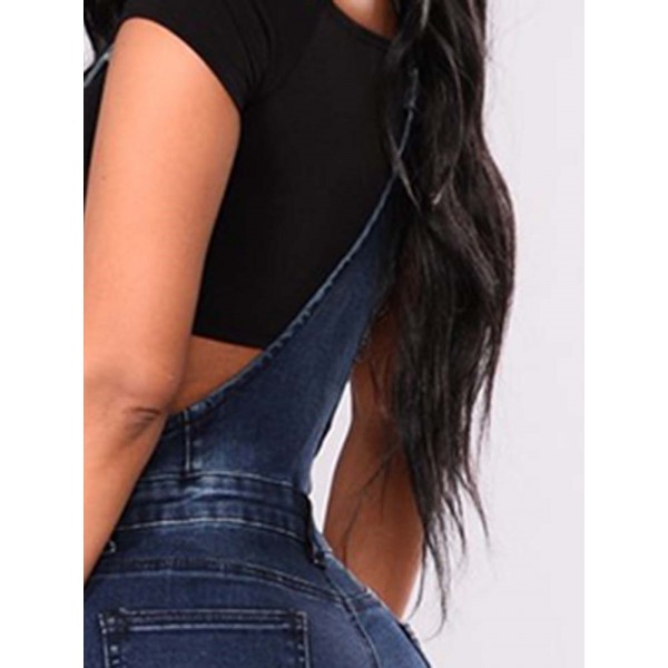 Broken Hole Bib Pants Jeans