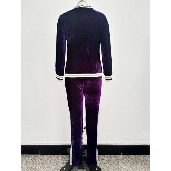 Contrast Zipper Sport Suit