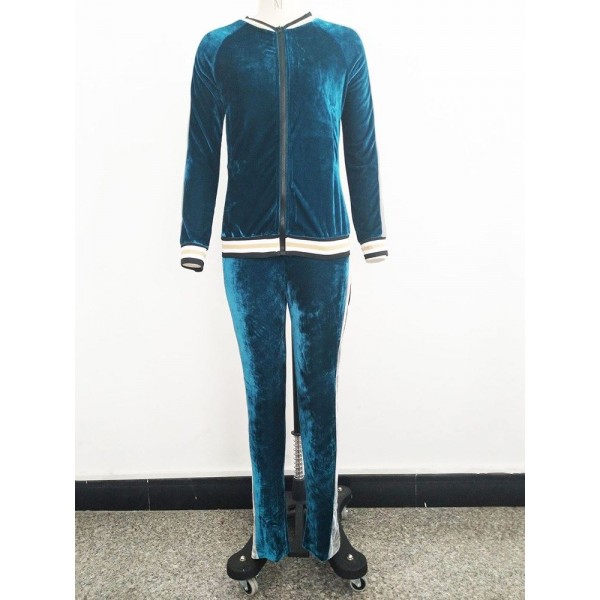 Contrast Zipper Sport Suit
