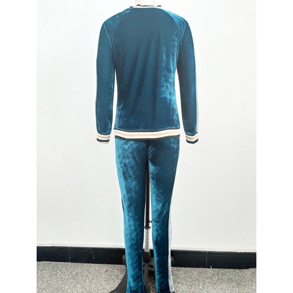 Contrast Zipper Sport Suit