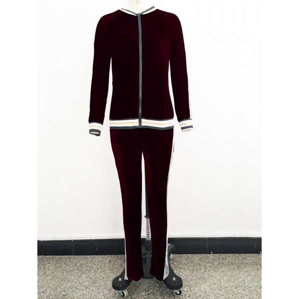 Contrast Zipper Sport Suit