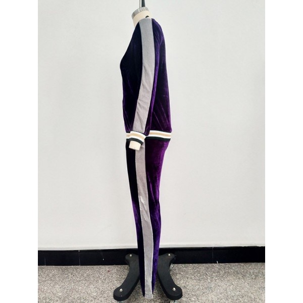 Contrast Zipper Sport Suit