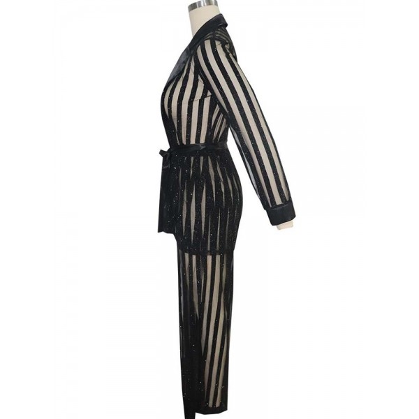 Double V Neck Solid Color Strappy Suit