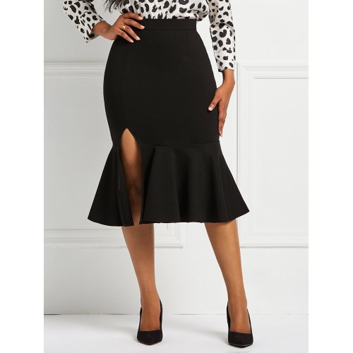 Falbala Patchwork Split Skirt
