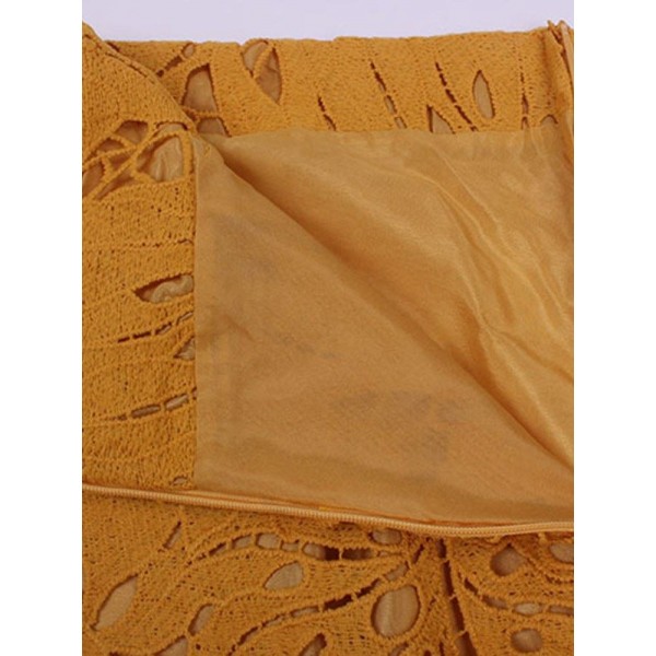 Lace Hollow Irregual Hem Skirt