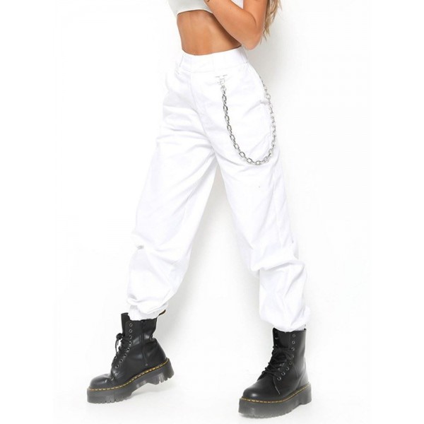 Mid -Waisted Slim Casual Pants