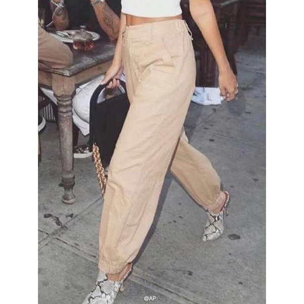 Mid -Waisted Slim Casual Pants