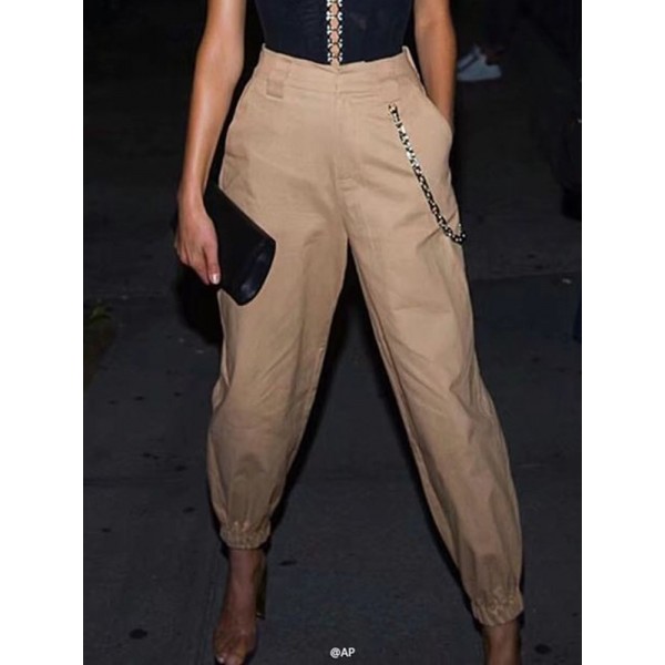 Mid -Waisted Slim Casual Pants