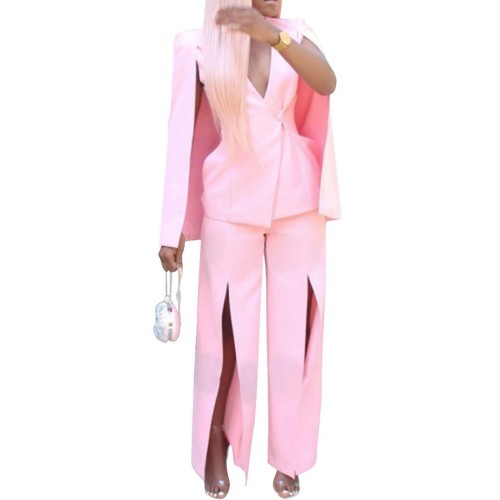 Elegant Style Front Split Suit