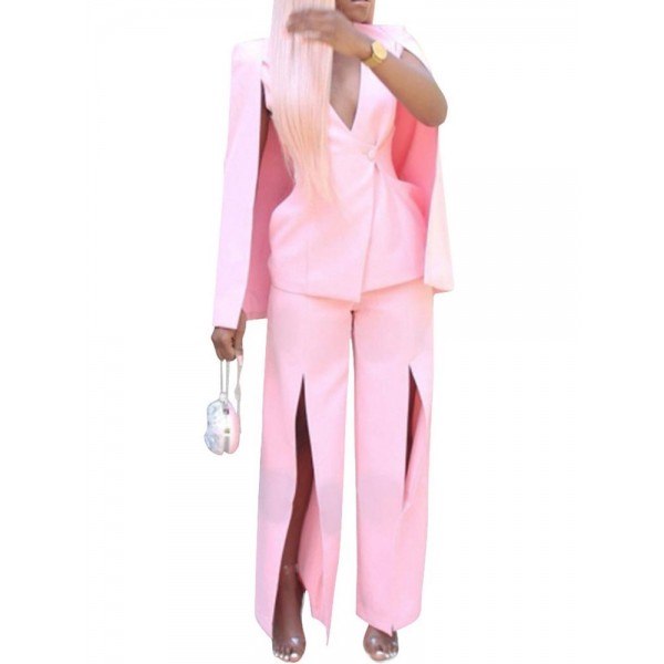 Elegant Style Front Split Suit