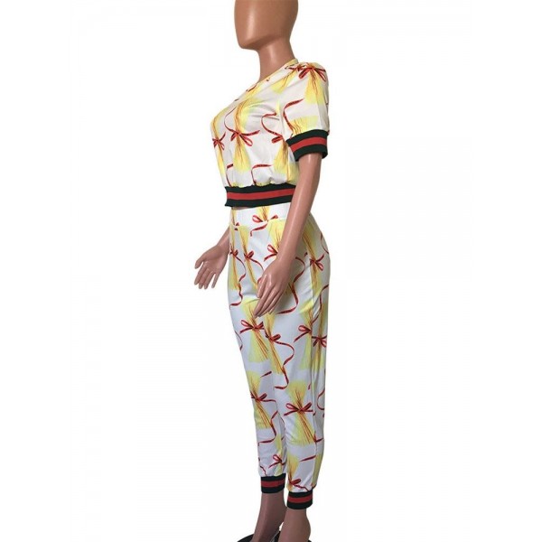 Casual Geometry Print Suit