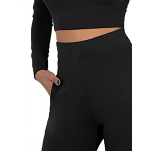 Fashion Casual Wide Leg Flared Pants 2 Piece Suits