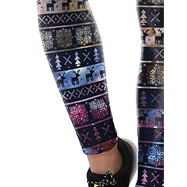 Christmas Print Breathable Geometric Women's Pants