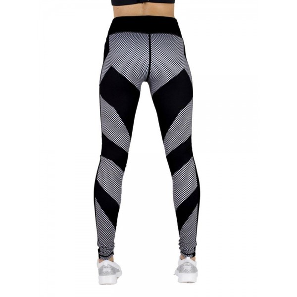 Digital Print Mesh Stitching High Waist Women's Yoga Leggings