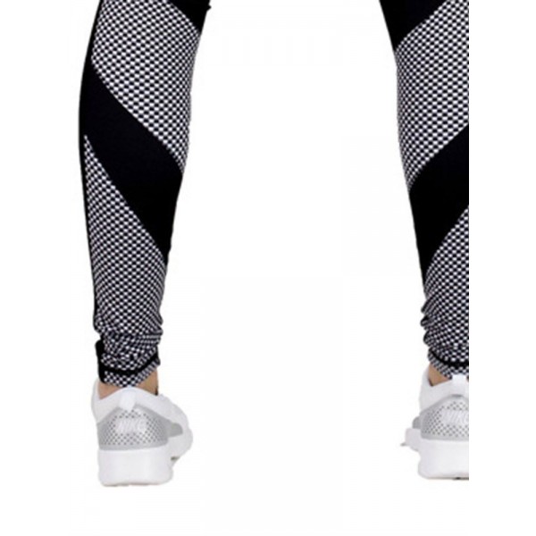 Digital Print Mesh Stitching High Waist Women's Yoga Leggings