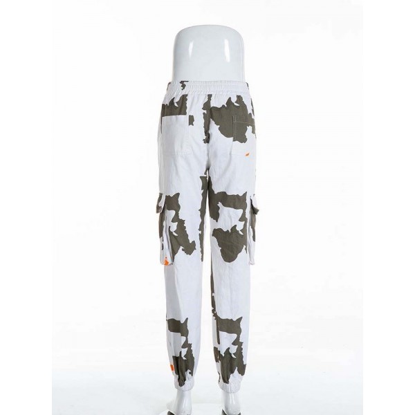 Charming Contrast Color Camouflage Casual Pants